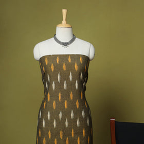 Green - handloom cotton 3pc pochampally ikat dress material