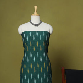 Green - handloom cotton 3pc pochampally ikat dress material