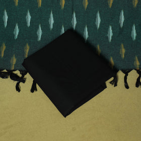 Green - handloom cotton 3pc pochampally ikat dress material