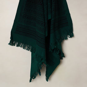 Buy Green Handloom Cotton Bagh Print Towel