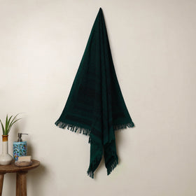 Buy Green Handloom Cotton Bagh Print Towel