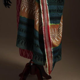 Green - handloom cotton bengal hand kantha work dupatta 03