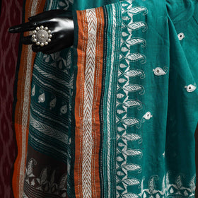 Green - handloom cotton bengal hand kantha work dupatta 10