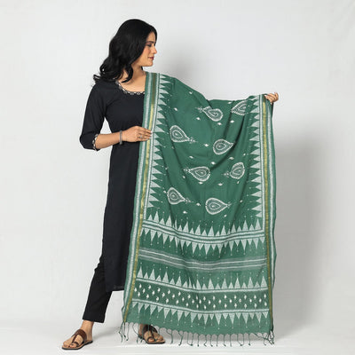  Bengal Kantha Embroidery Cotton Handloom Dupatta Online 