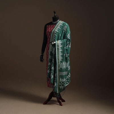 Green - handloom cotton bengal hand kantha work dupatta 13