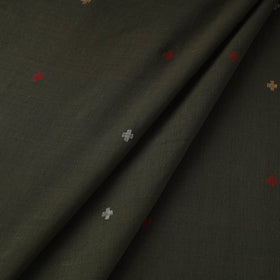 Green Handloom Cotton Bengal Jamdani Fabric