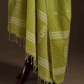 Green - handloom cotton burdwan jamdani dupatta 04