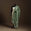 Green Handloom Cotton Burdwan Jamdani Dupatta