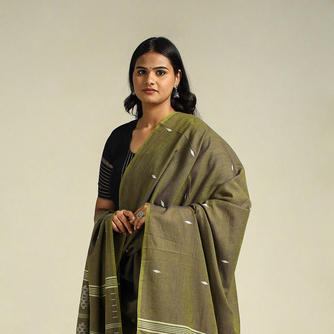  Handloom Cotton Burdwan Jamdani Dupatta
