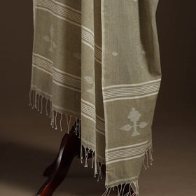 Green - handloom cotton burdwan jamdani dupatta 20