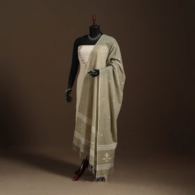 Green - handloom cotton burdwan jamdani dupatta 20