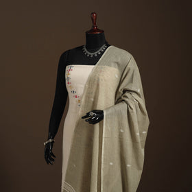 Green - handloom cotton burdwan jamdani dupatta 20