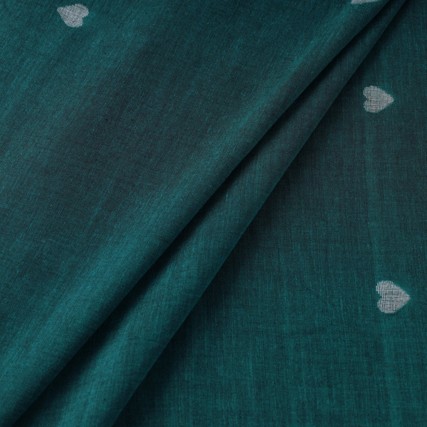 Green Handloom Cotton Burdwan Jamdani Fabric 