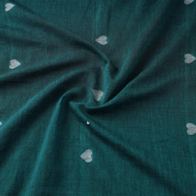 Green Handloom Cotton Burdwan Jamdani Fabric 
