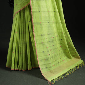 Green - handloom cotton buti checks srikakulam jamdani