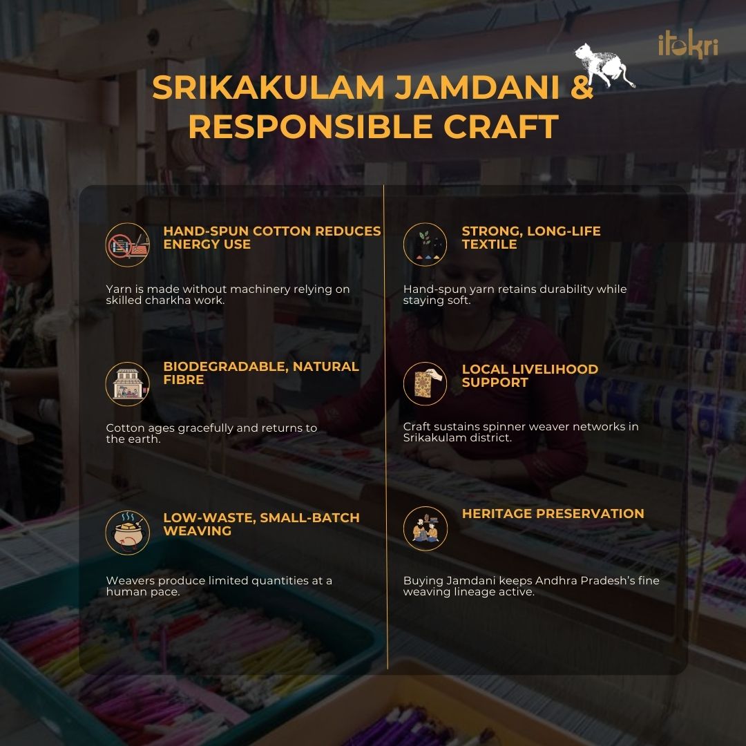 Green - handloom cotton buti checks srikakulam jamdani