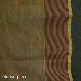 Green - handloom cotton buti srikakulam jamdani saree 04