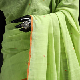 Green - handloom cotton buti srikakulam jamdani saree 14