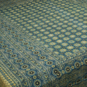 Green Handloom Cotton Block Print Double Ajrakh Bed Sheet
