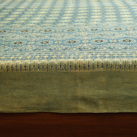 Green Handloom Cotton Block Print Double Ajrakh Bed Sheet