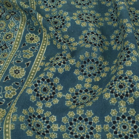 Green Handloom Cotton Block Print Double Ajrakh Bed Sheet