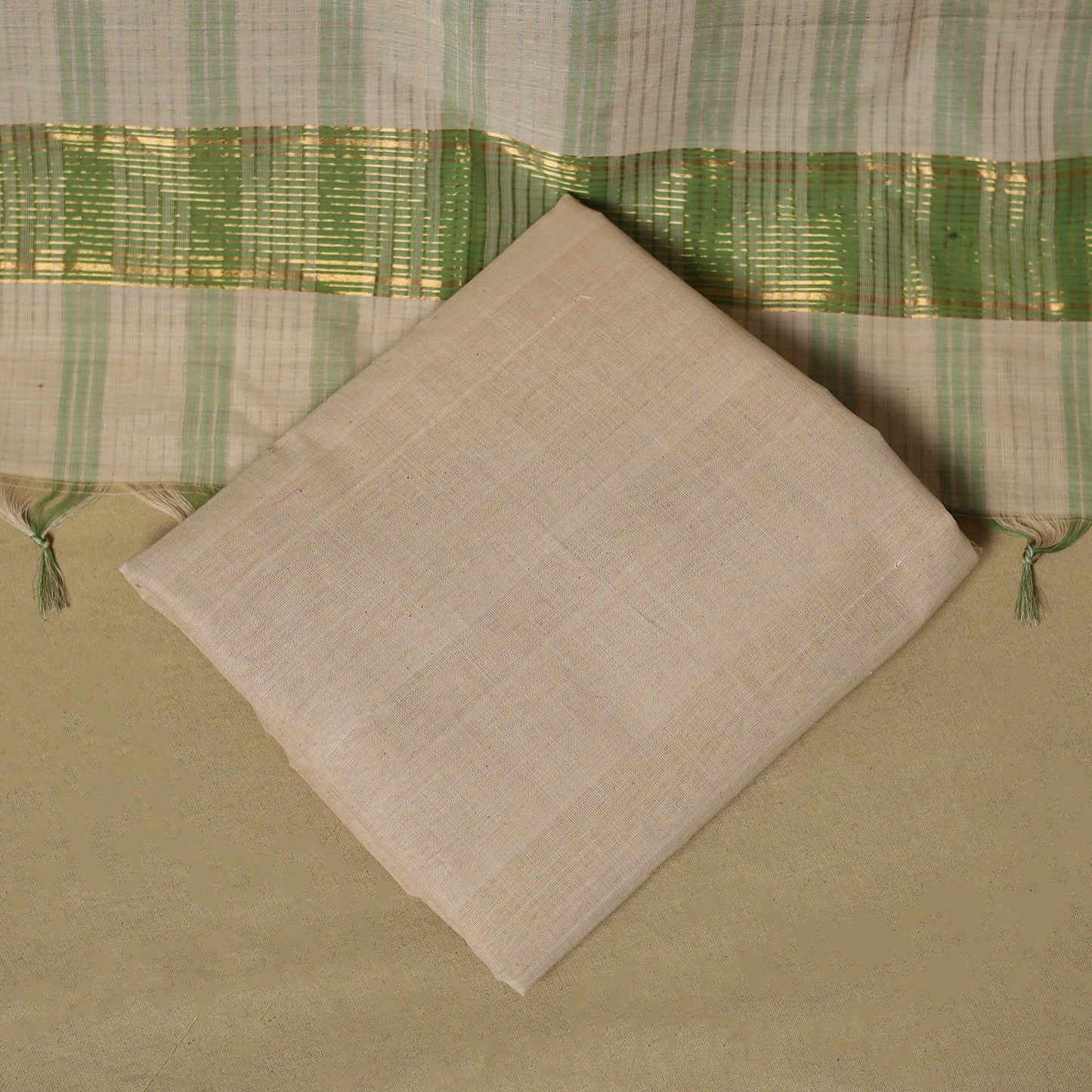 Handloom cotton mangalagiri 3pc unstitched dress material