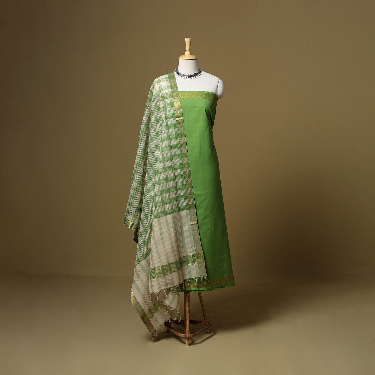 Handloom cotton mangalagiri 3pc unstitched dress material