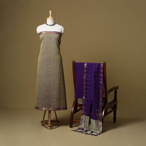 Handloom cotton mangalagiri 3pc unstitched dress material