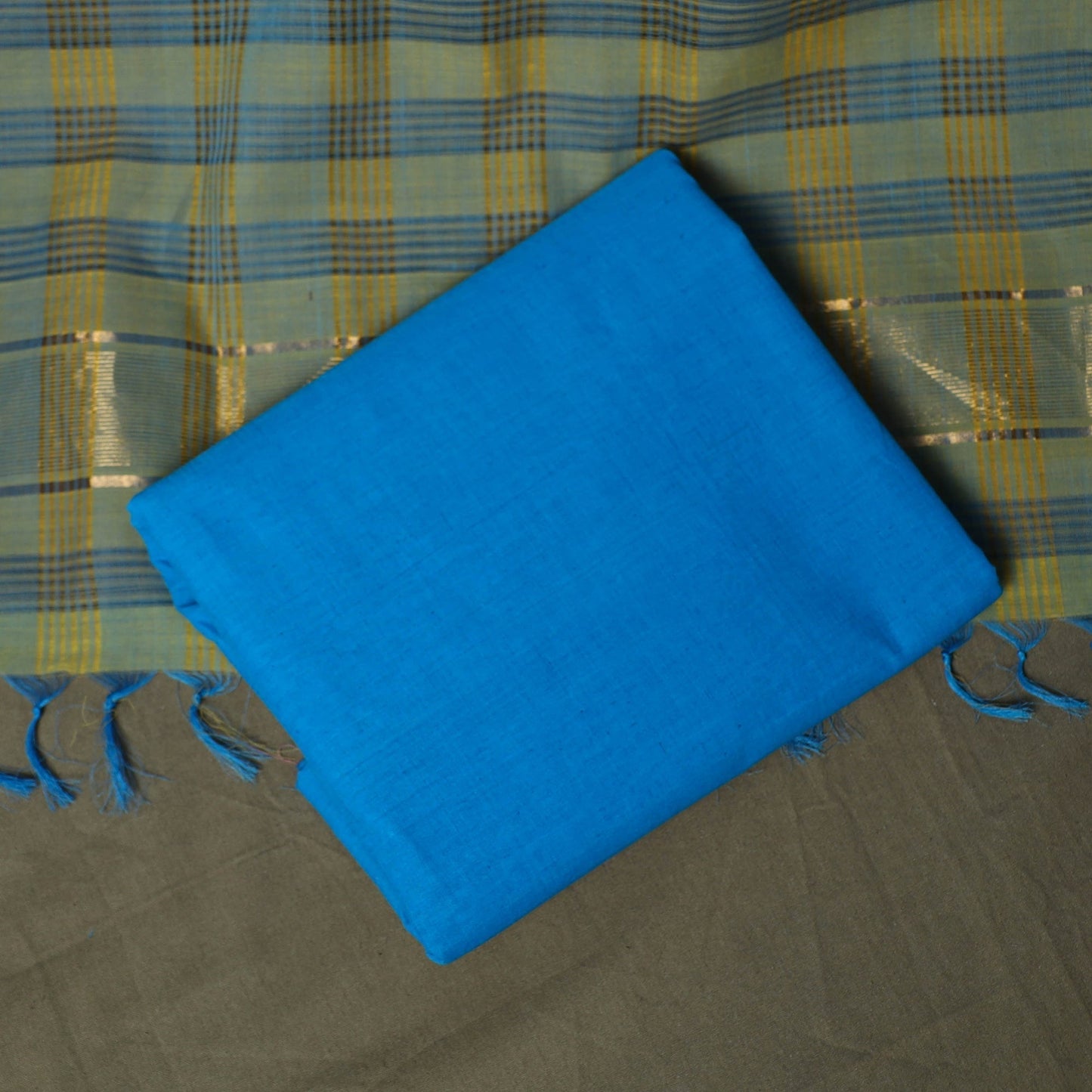 Handloom cotton mangalagiri 3pc unstitched dress material