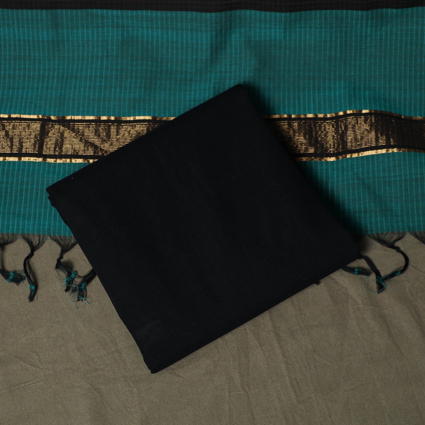 Handloom cotton mangalagiri 3pc unstitched dress material