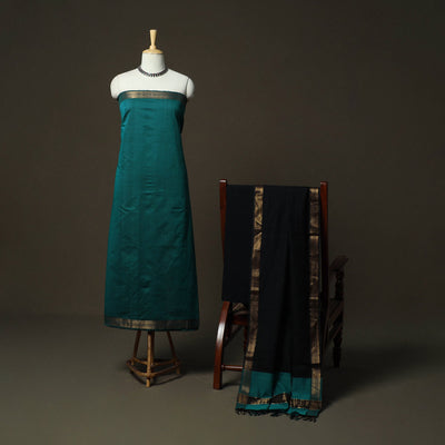 Handloom cotton mangalagiri 3pc unstitched dress material