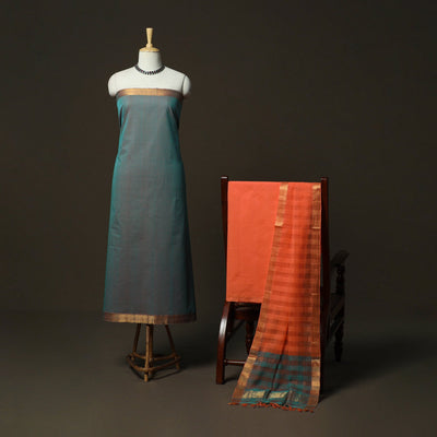 Handloom cotton mangalagiri 3pc unstitched dress material