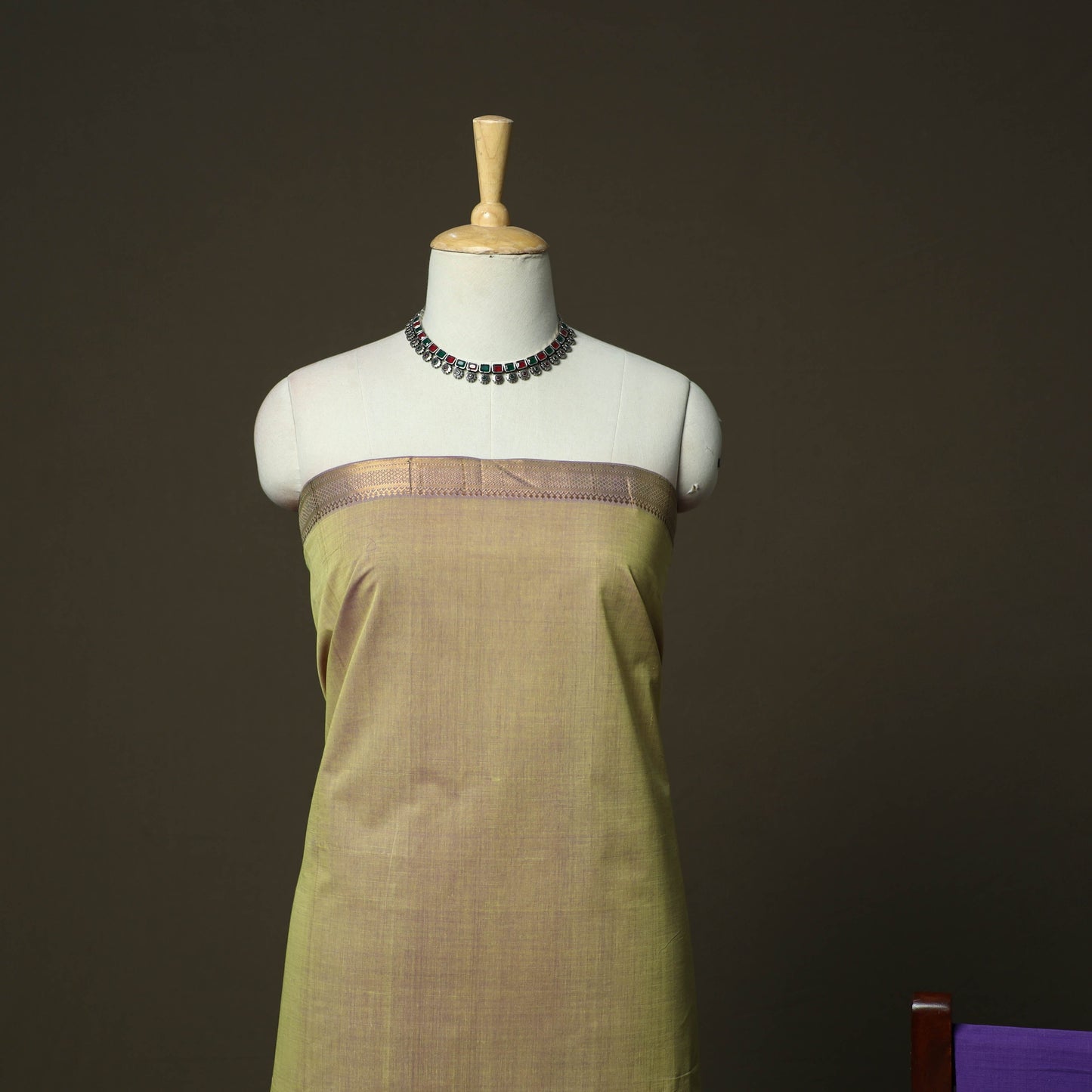 Handloom cotton mangalagiri 3pc unstitched dress material
