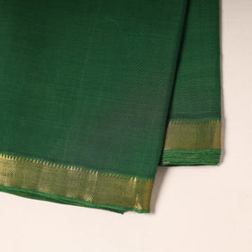 Green - handloom cotton mangalagiri fabric with zari border