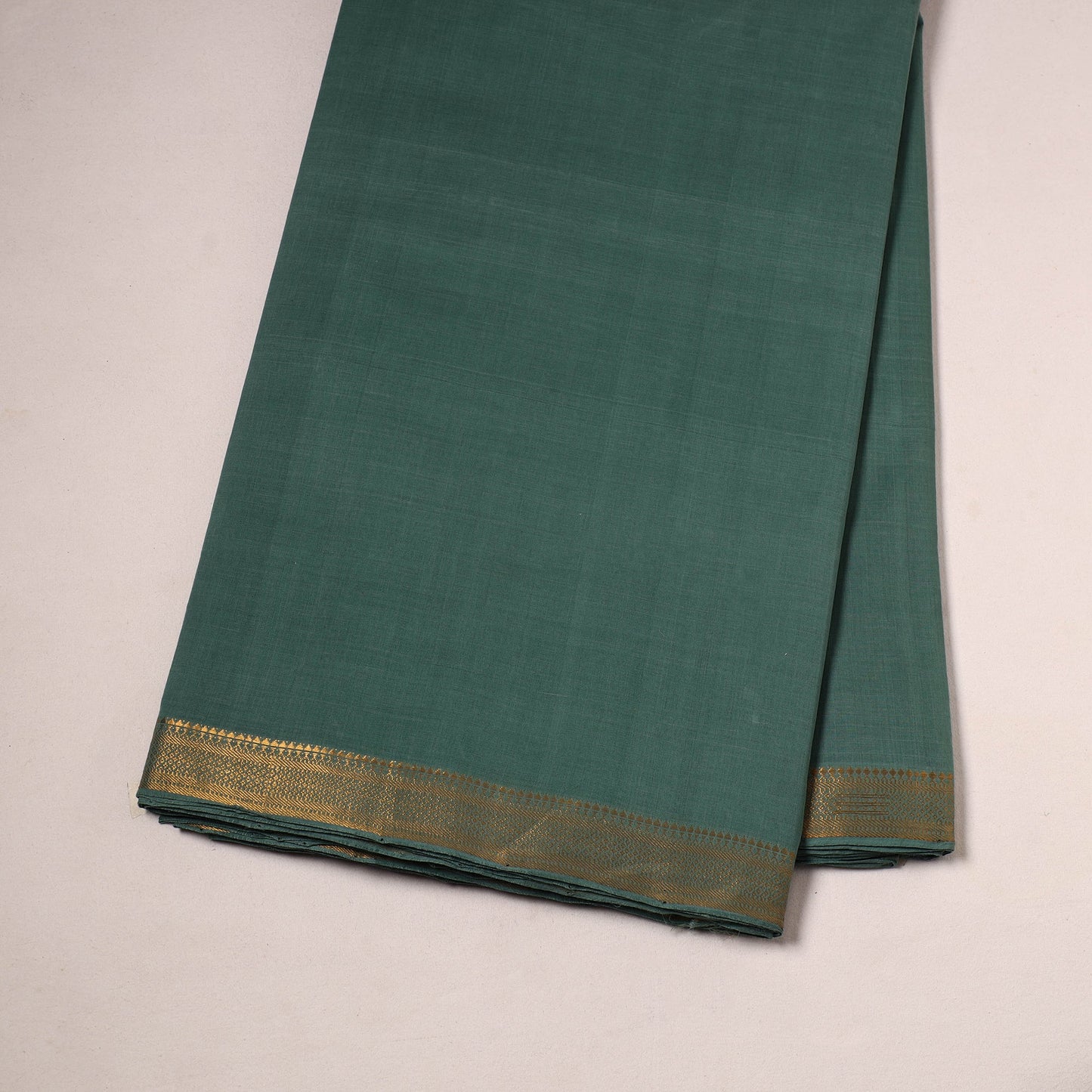 Green - handloom cotton mangalagiri fabric with zari border