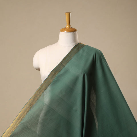Green - handloom cotton mangalagiri fabric with zari border