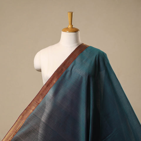 Green - handloom cotton mangalagiri fabric with zari border