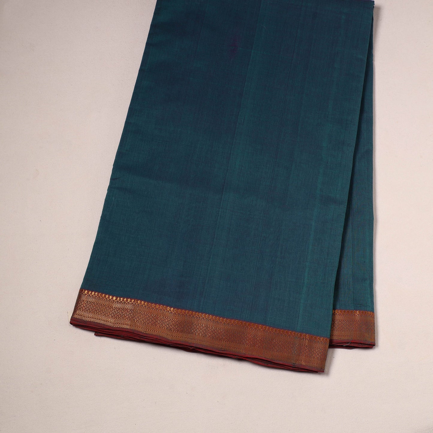 Green - handloom cotton mangalagiri fabric with zari border