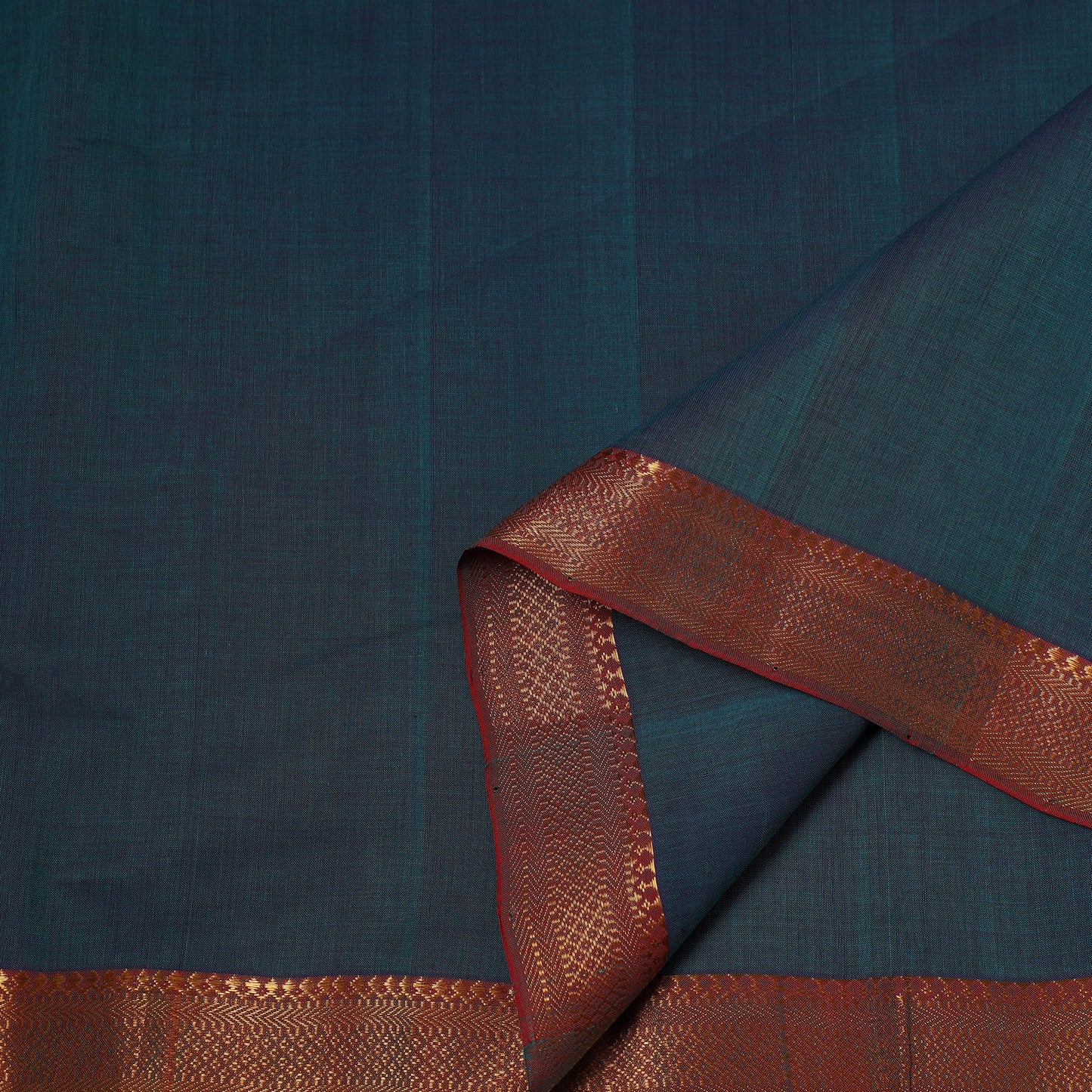 Green - handloom cotton mangalagiri fabric with zari border