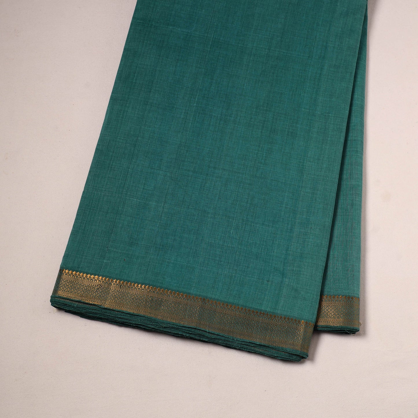 Green - handloom cotton mangalagiri fabric with zari border