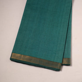 Green - handloom cotton mangalagiri fabric with zari border
