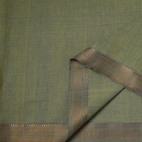 Green - handloom cotton mangalagiri fabric with zari border