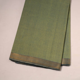 Green - handloom cotton mangalagiri fabric with zari border