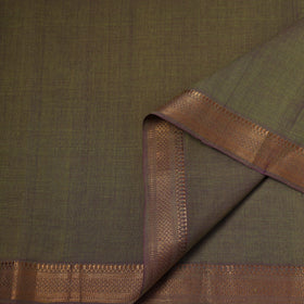 Green - handloom cotton mangalagiri fabric with zari border