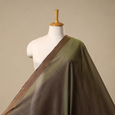 Green - handloom cotton mangalagiri fabric with zari border