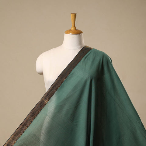Green - handloom cotton mangalagiri fabric with zari border