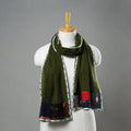 Green - handloom cotton mangalagiri stole 02 - handcrafted