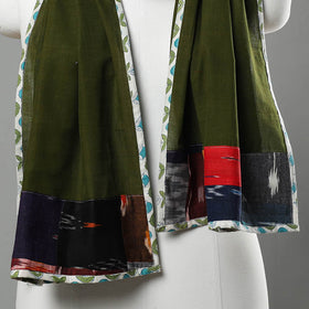 Green - handloom cotton mangalagiri stole 02 - handcrafted