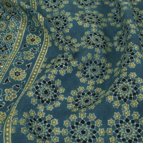 Green Handloom Cotton Block Print Double Ajrakh Bed Sheet