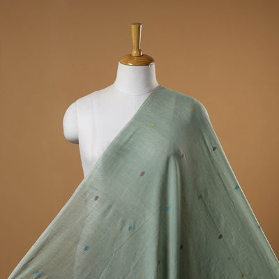 Green - handloom cotton phulia jamdani fabric 17